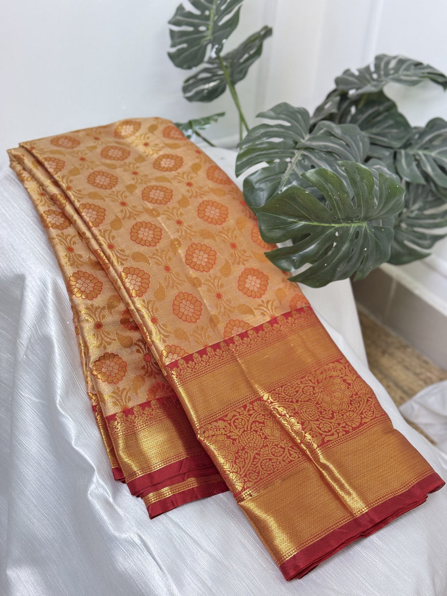 Red Semi Silk Saree.