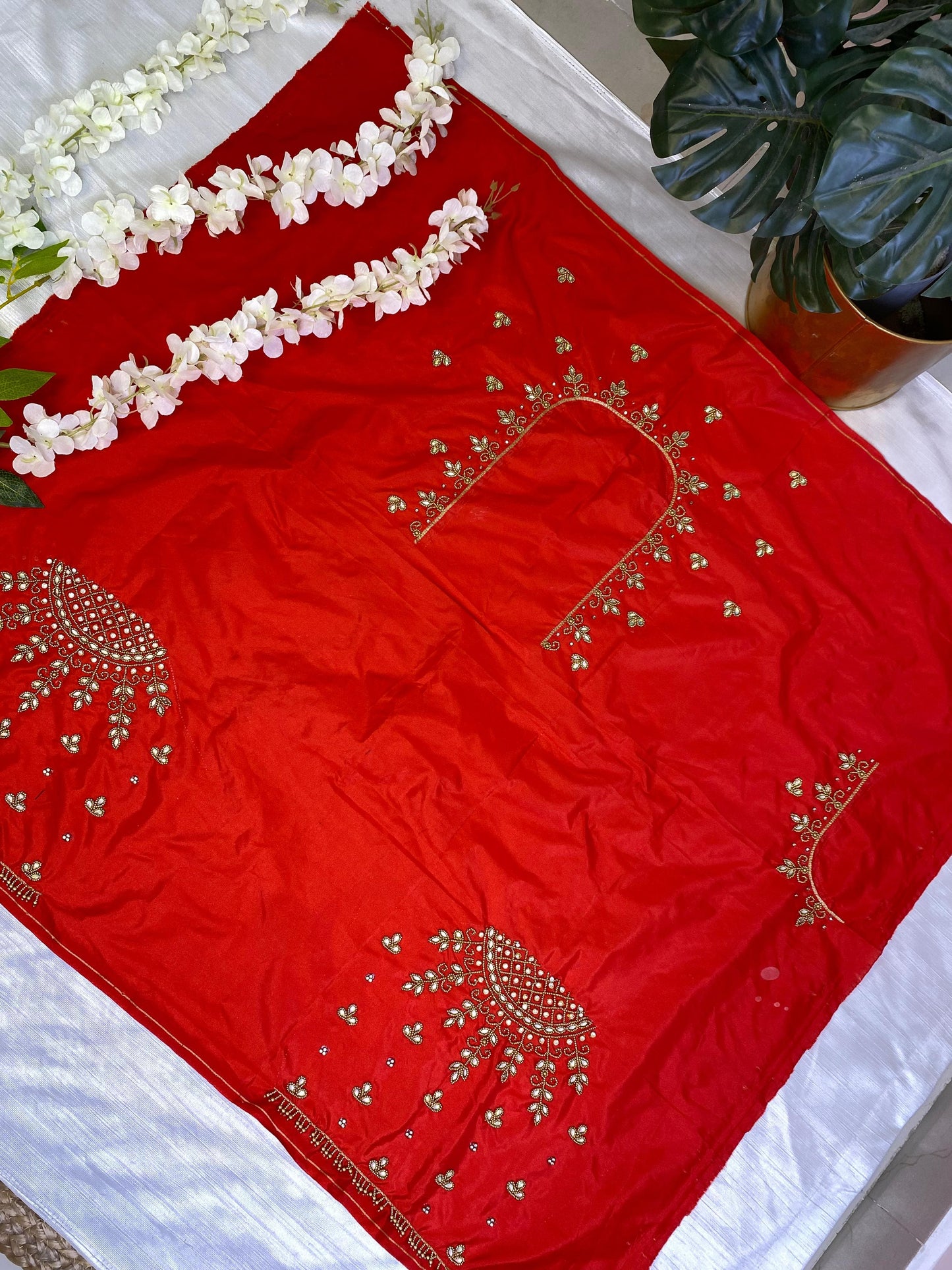 Red Hand Work Blouse