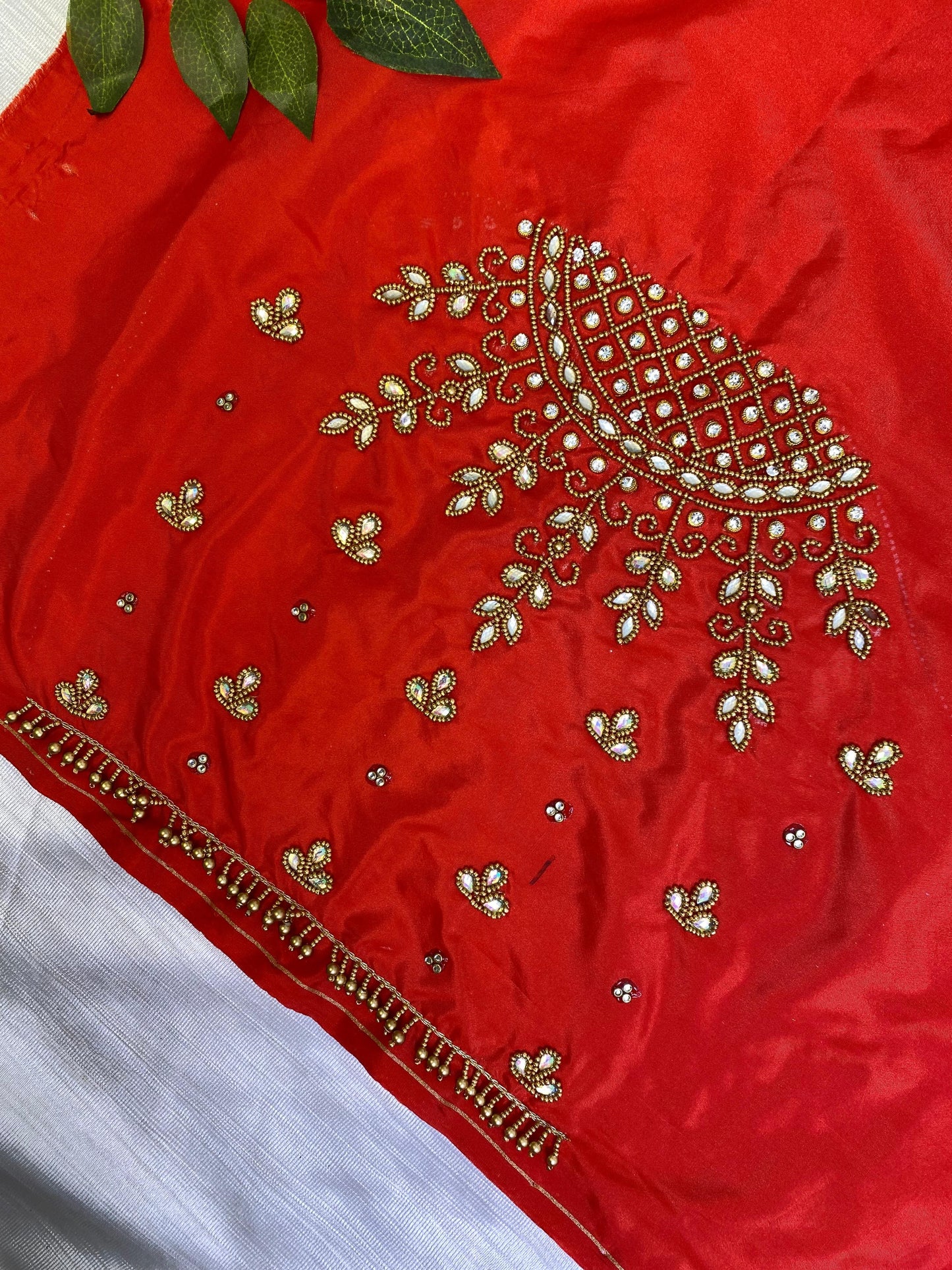 Red Hand Work Blouse