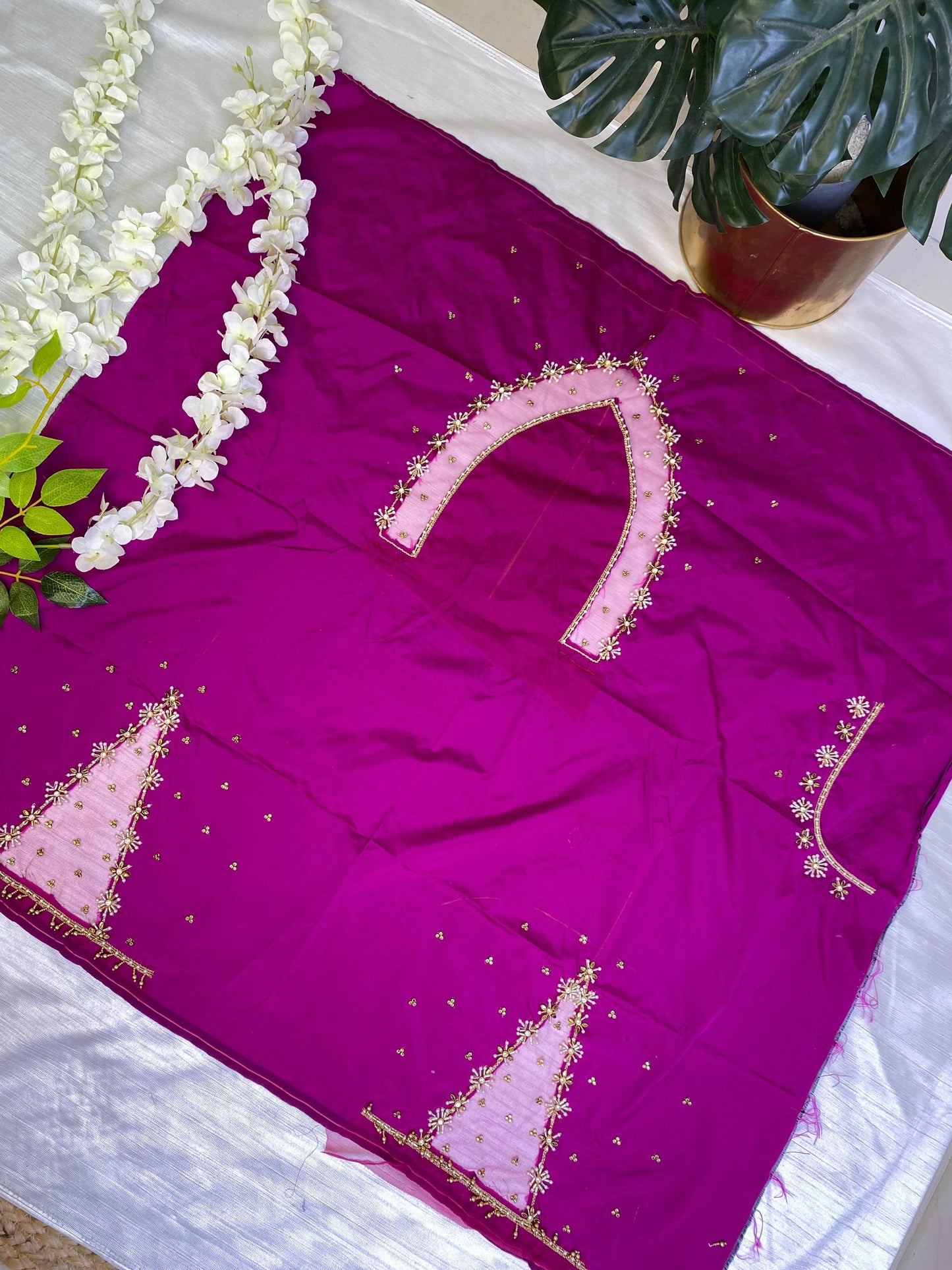 Majenta Pink Hand Work Blouse