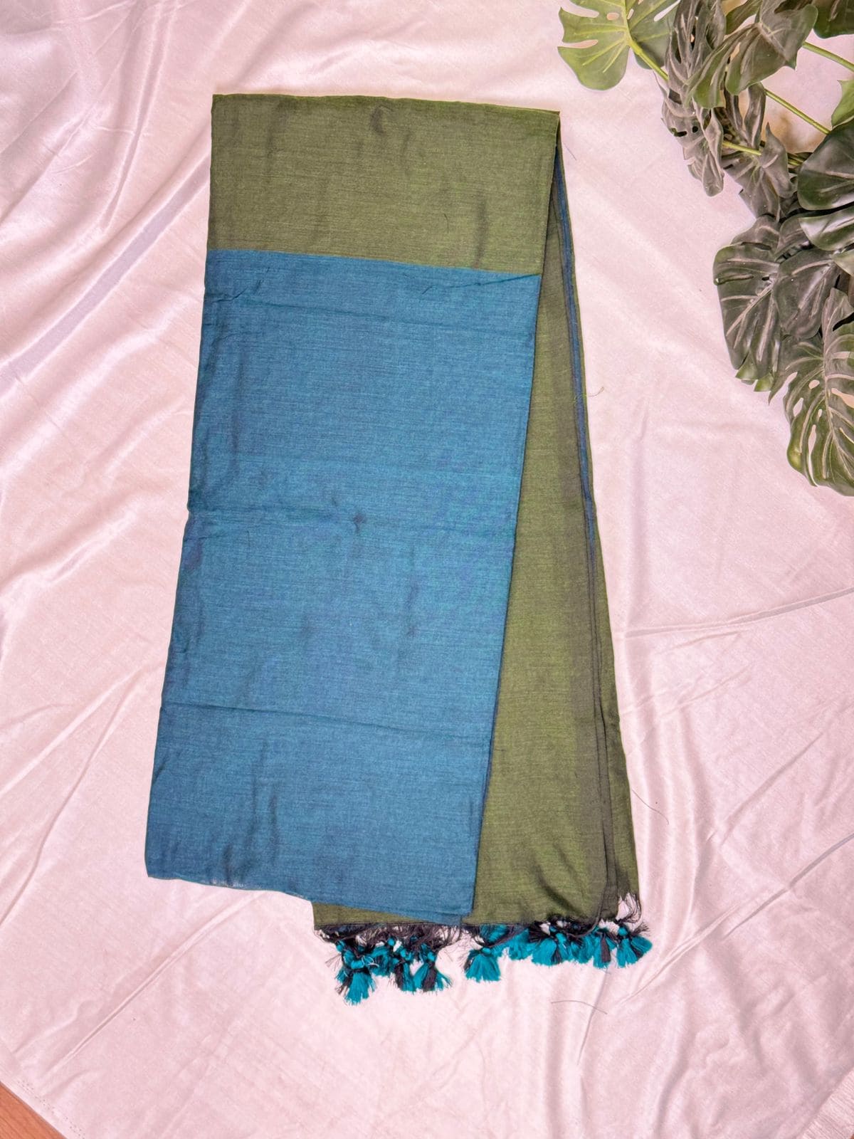 RamaGreen with Mehendi Green Khadi Cotton Sarees