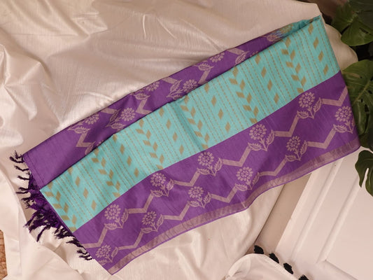Blue Semi Tusser Saree