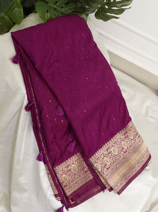 Purple Premium Georgette Saree