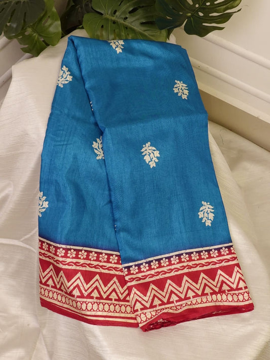 Light Blue Makhan Silk Saree