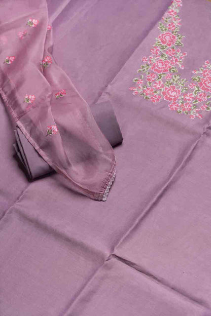 Purple Unstitched Salwar Suit