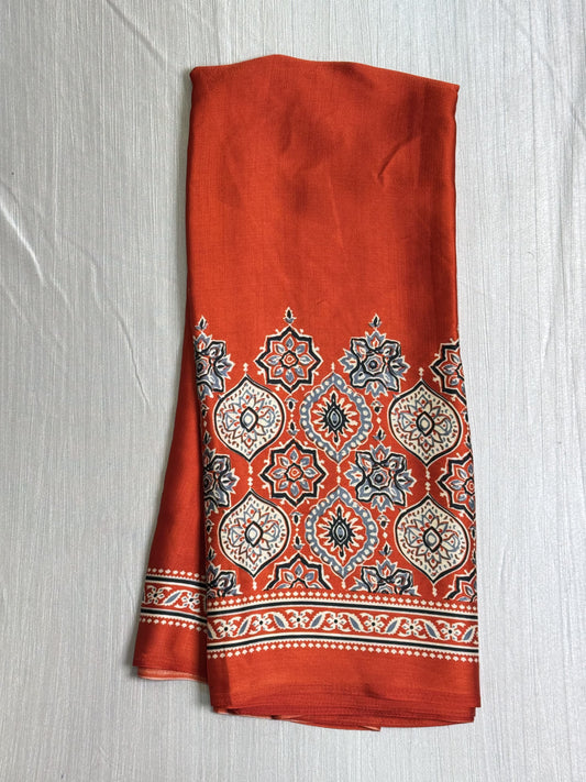 Red Semi Modal Silk Saree.