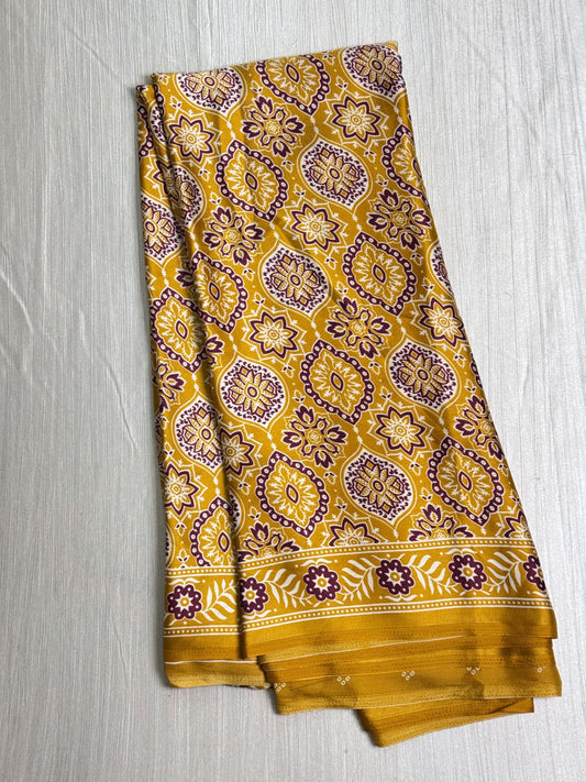 Yellow Semi Modal Silk Saree.