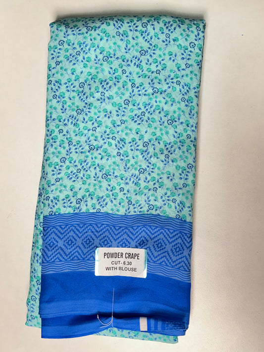 Blue Powder crape Saree