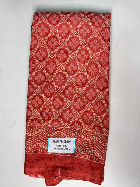 Maroon Powder crape Saree
