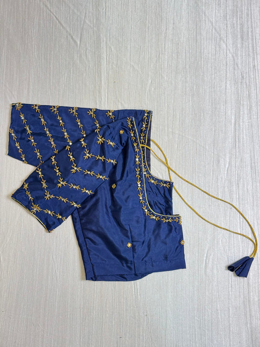 DarkBlue Ready to Wear Hand Work Blouse