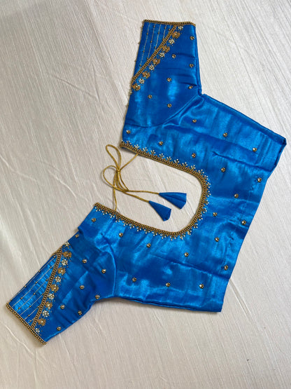 Light Blue Ready to Wear Hand Work Blouse