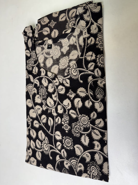 Black Kalamkaari Printed Kurthi