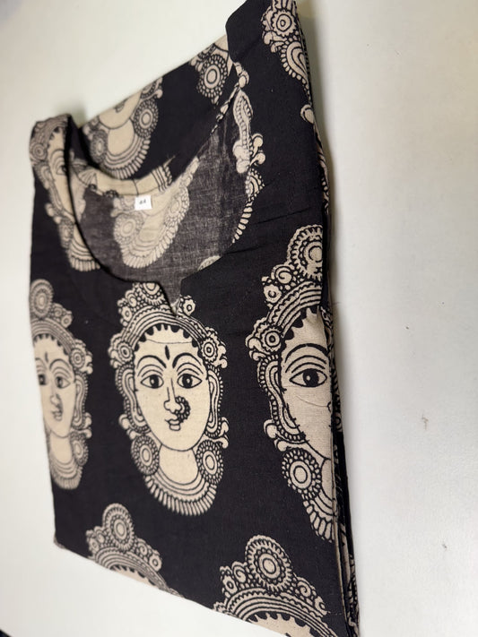 Black Kalamkaari Printed Kurthi