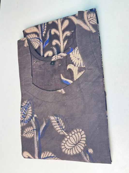 Black Kalamkaari Printed Kurthi