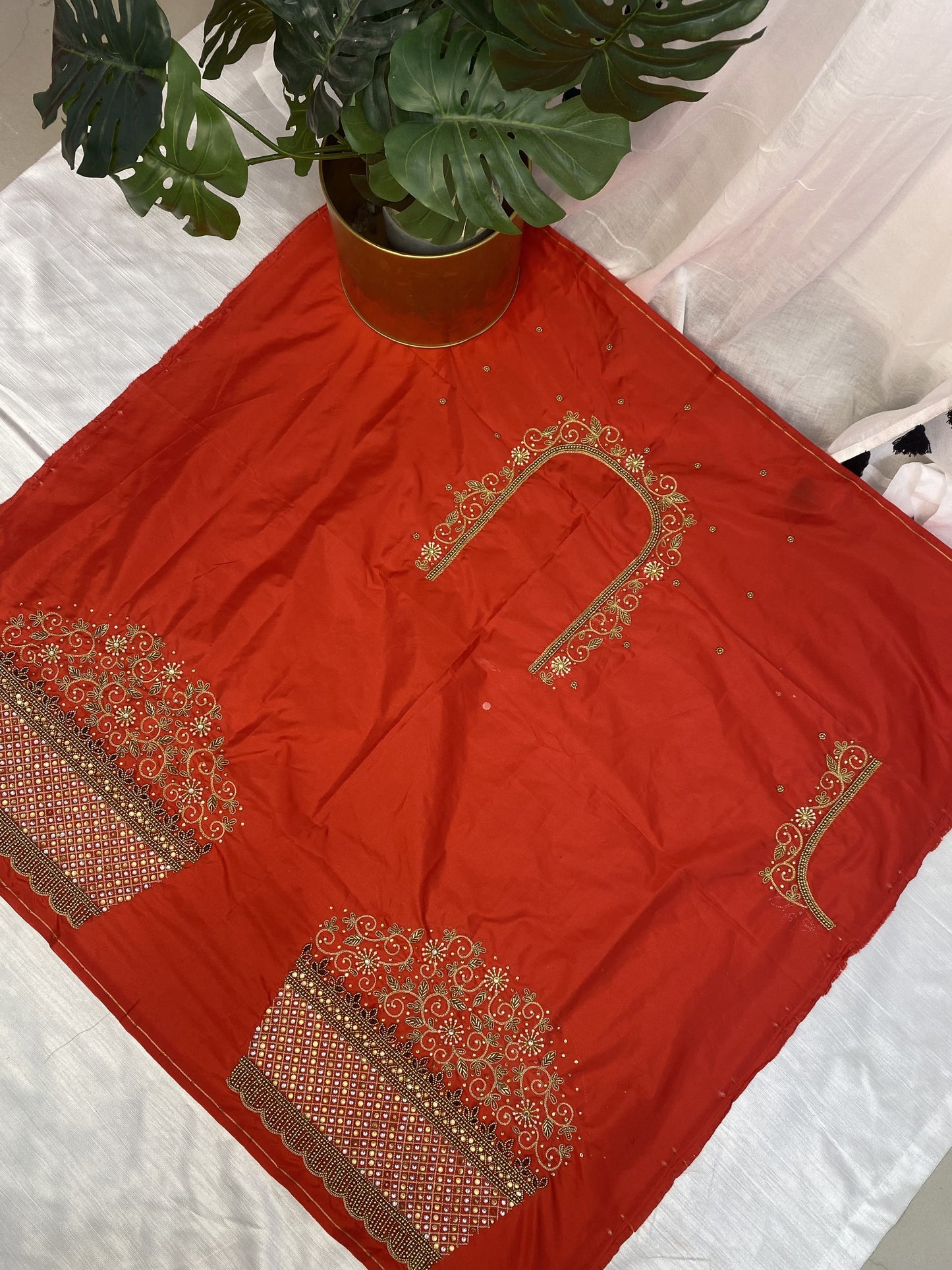 Red Hand Work Blouse