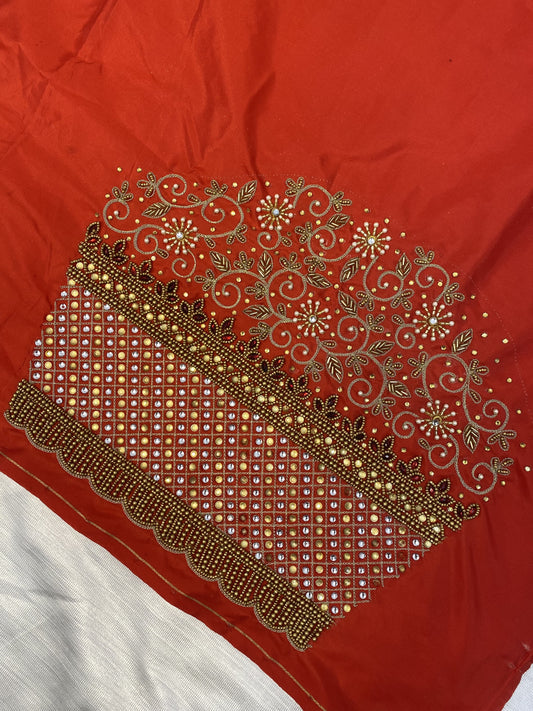 Red Hand Work Blouse