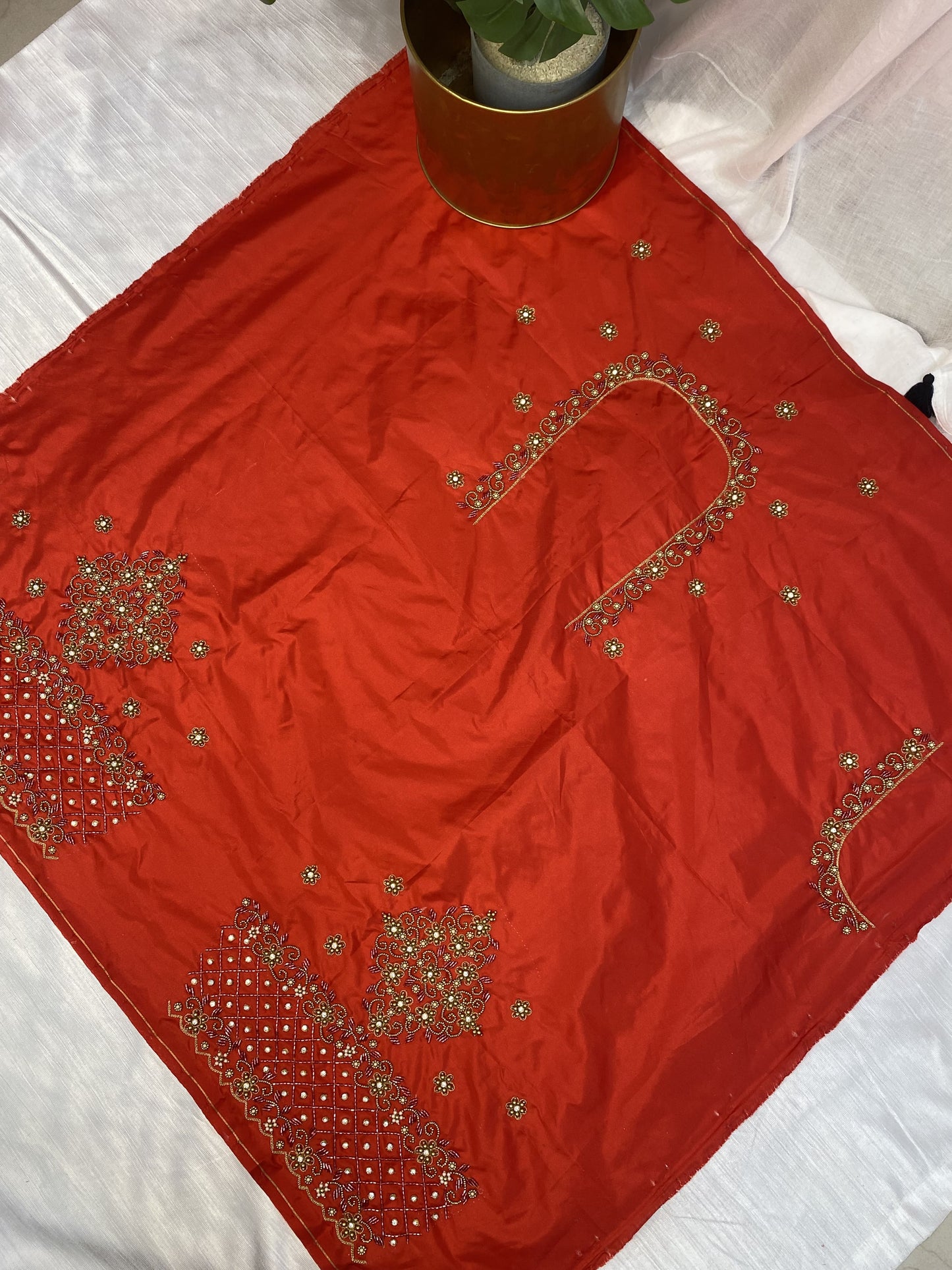 Red Hand Work Blouse