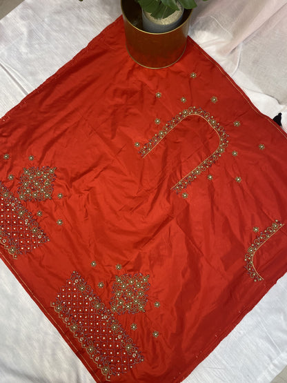Red Hand Work Blouse