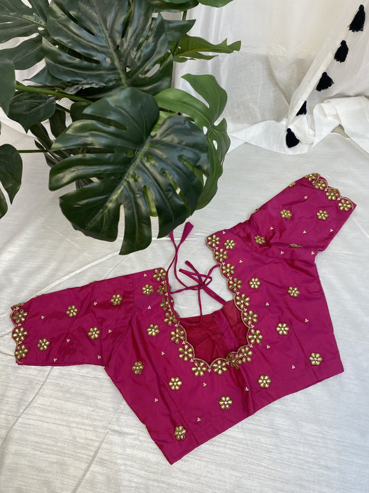 Pink Ready to Wear Hand Work Blouse