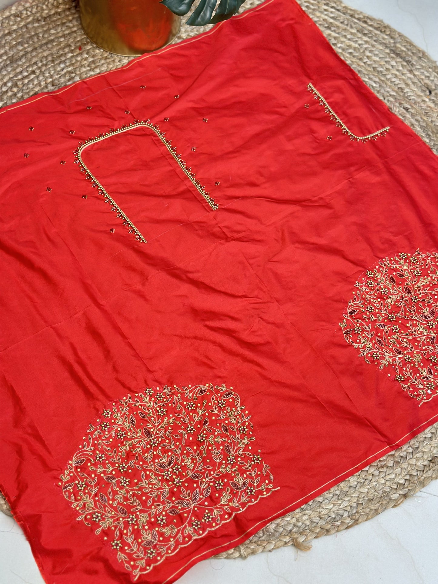 Red Hand Work Blouse