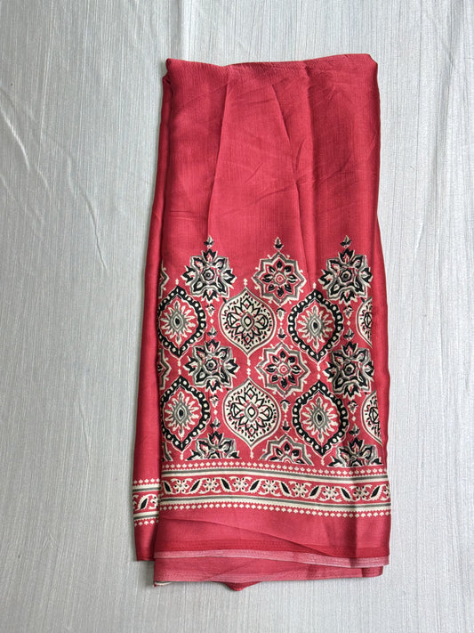 Maroon Semi Modal Silk Saree.