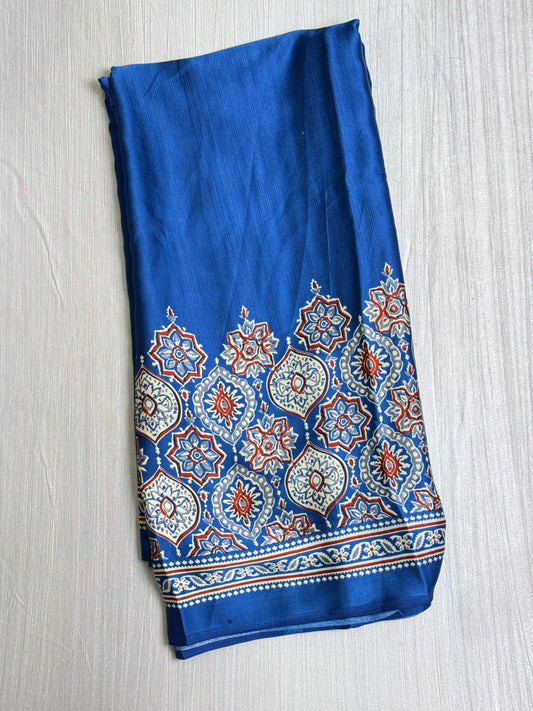 Azzure Blue Semi Modal Silk Saree.