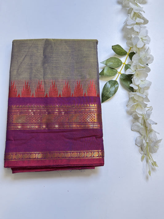 Tan grey Chettinad Cotton