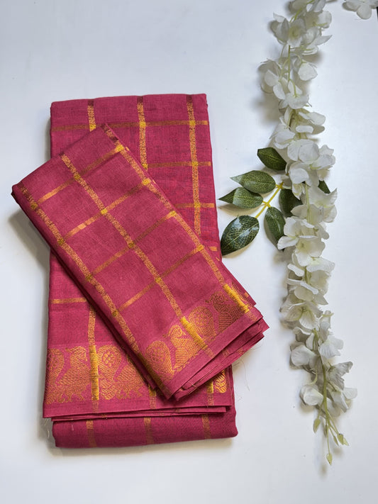 Pink Sungudi Cotton