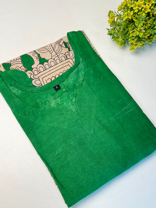 Green Kalamkaari Printed Kurthi
