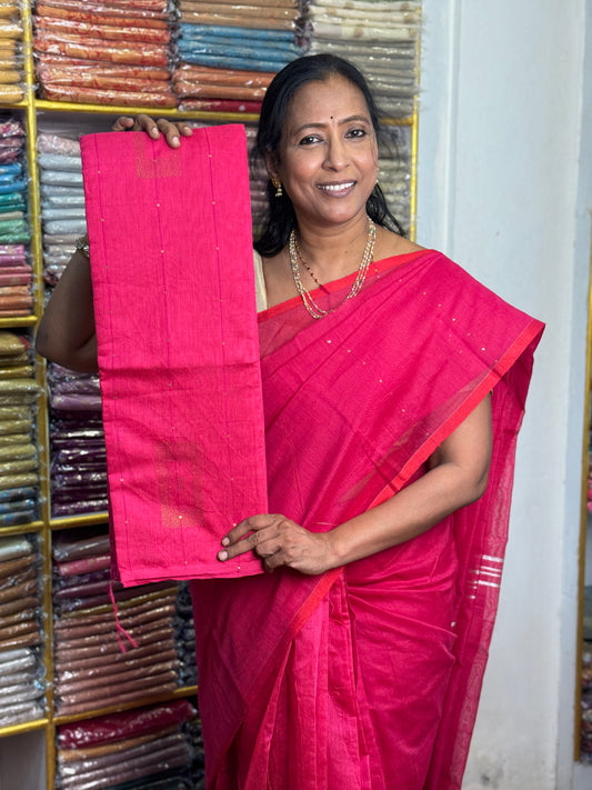 Pink Silk Cotton Saree