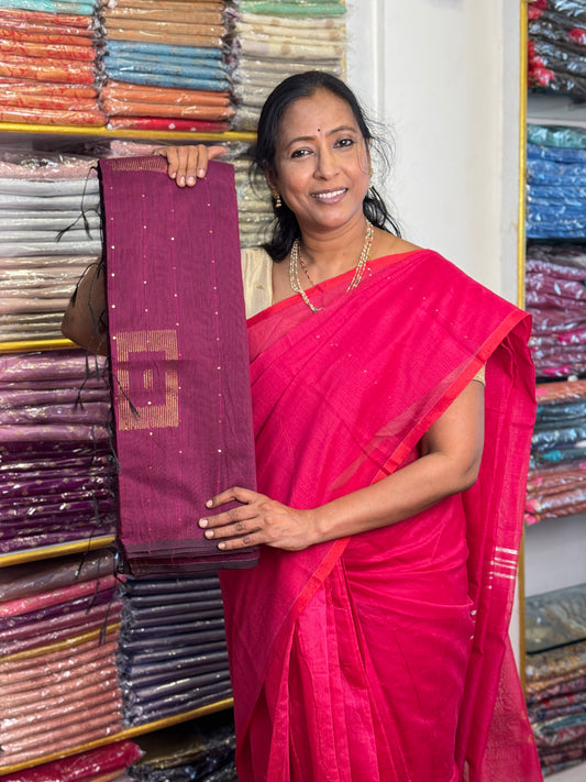 Magenta Silk Cotton Saree