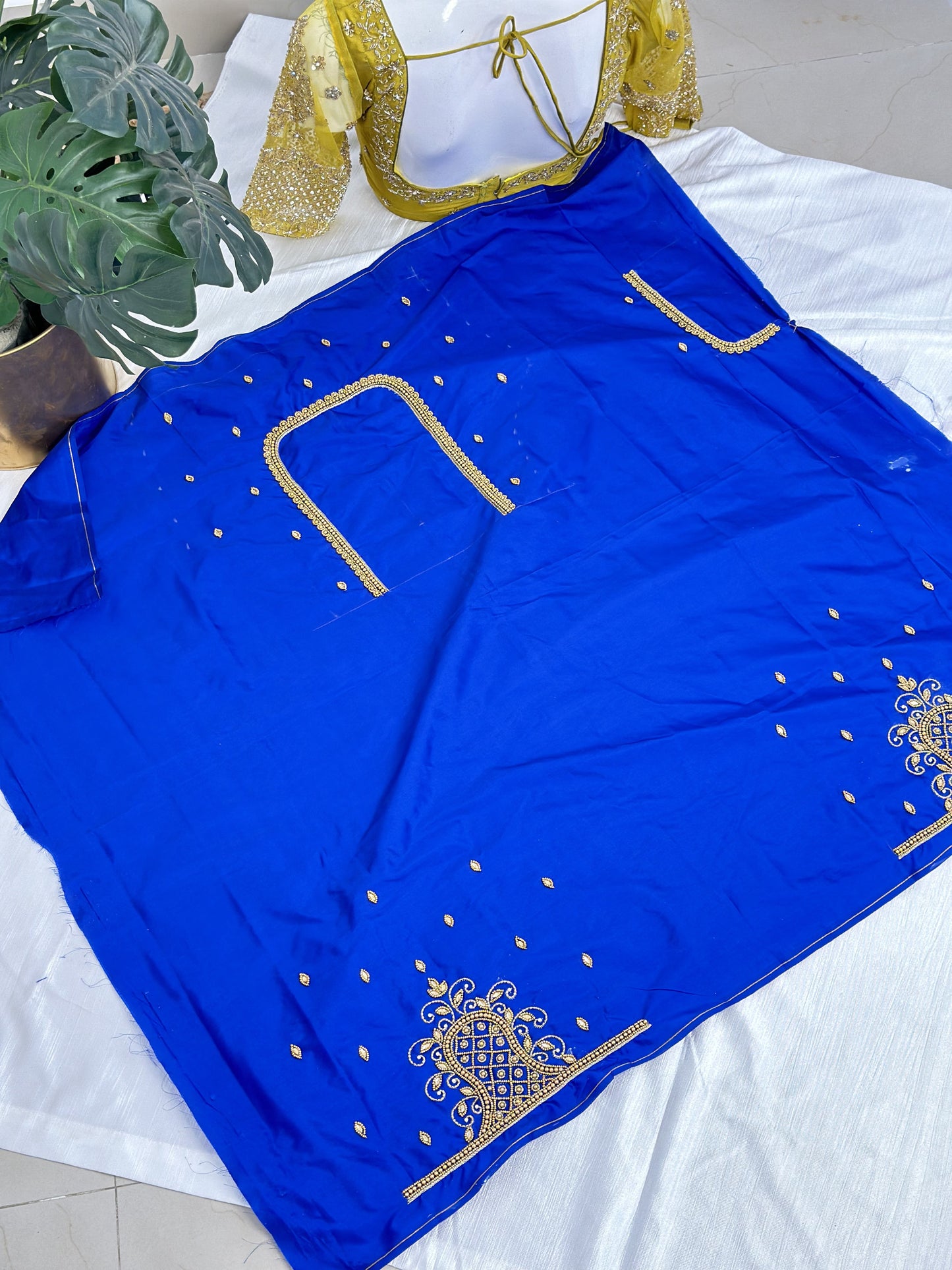 Royal Blue Hand Work Blouse