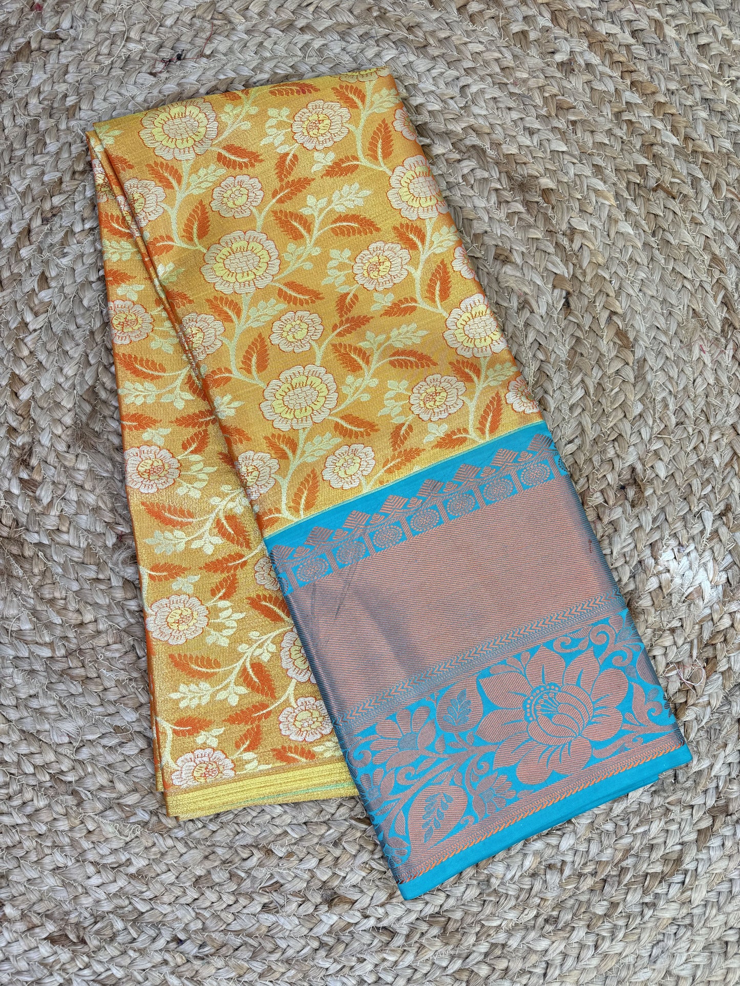 Orange Pattu Pavadai Sattai