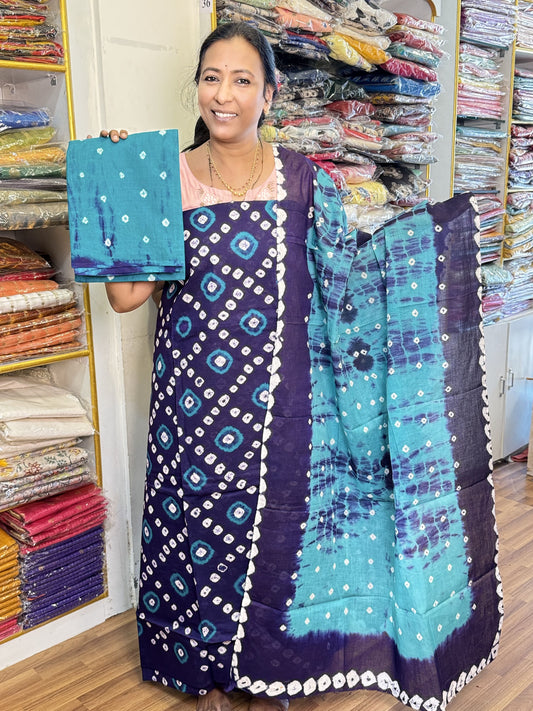 Blue Unstitched Salwar Suit