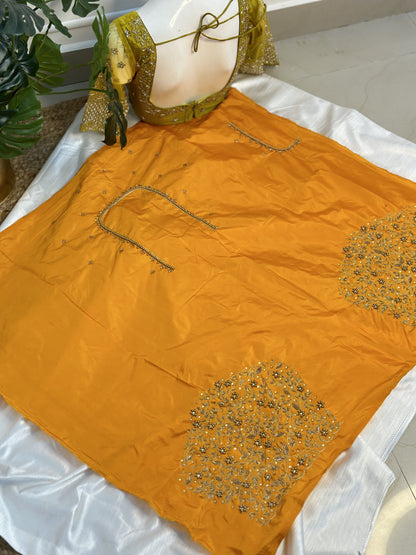 Mango Yellow Hand Work Blouse