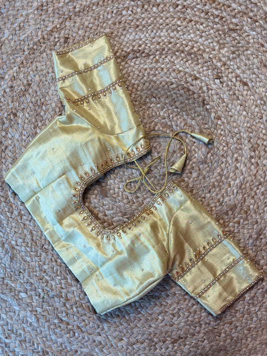 Golden Ready to Wear Hand Work Blouse