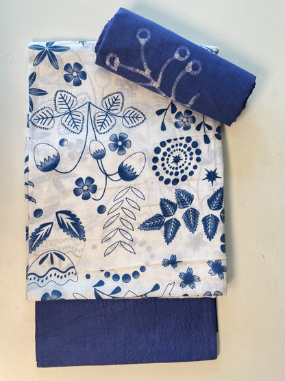 Blue Unstitched Salwar Suit