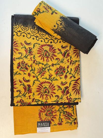 Yellow Unstitched Salwar Suit