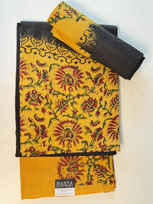 Yellow Unstitched Salwar Suit