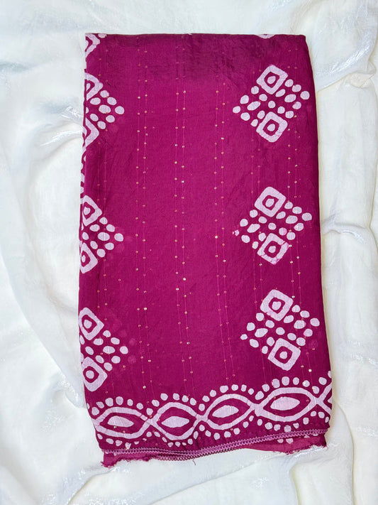 Magenta Staple Cotton Saree