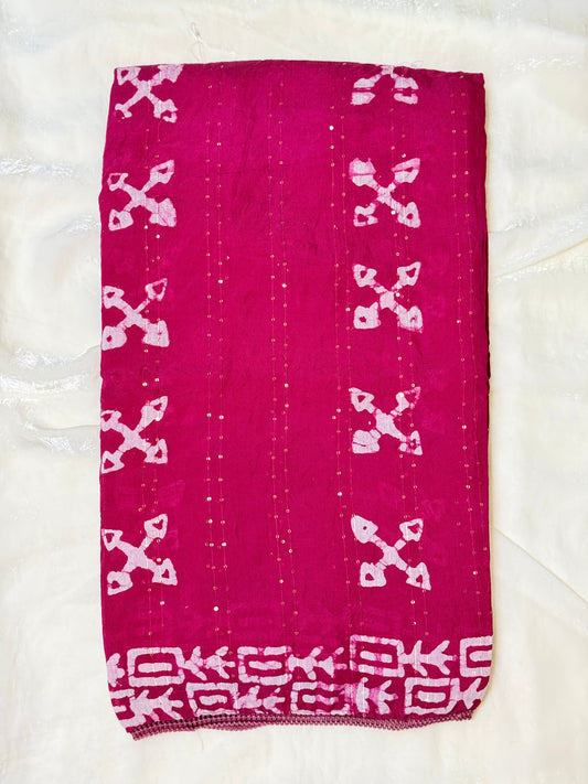 Magenta Staple Cotton Saree