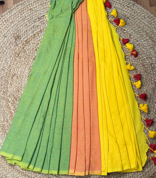 TRIPLE SHADED SAREE.
