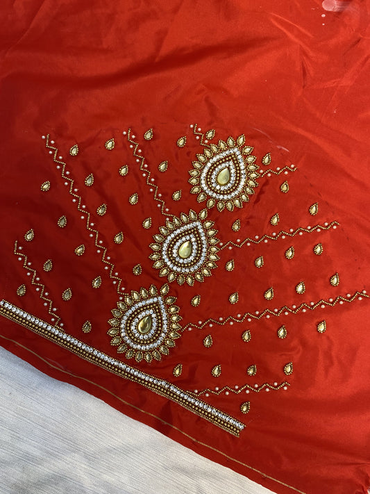 Red Hand Work Blouse