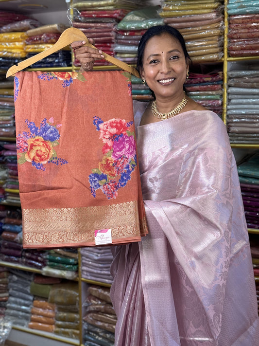 Orange Georgette Saree