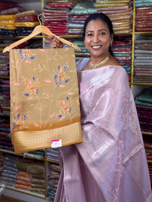 Mustard Georgette Saree