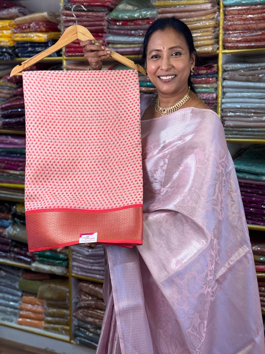 Peach Georgette Saree
