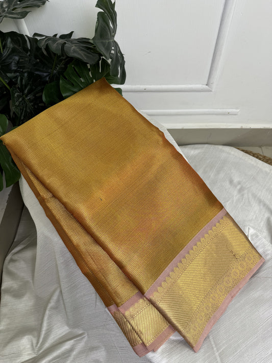 Golden Orange Tissue Saree