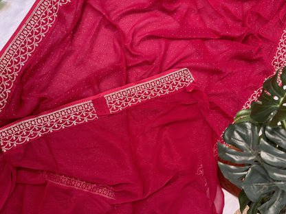 Pink Georgette Saree