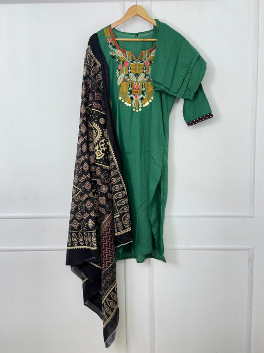 Green Kurti Set