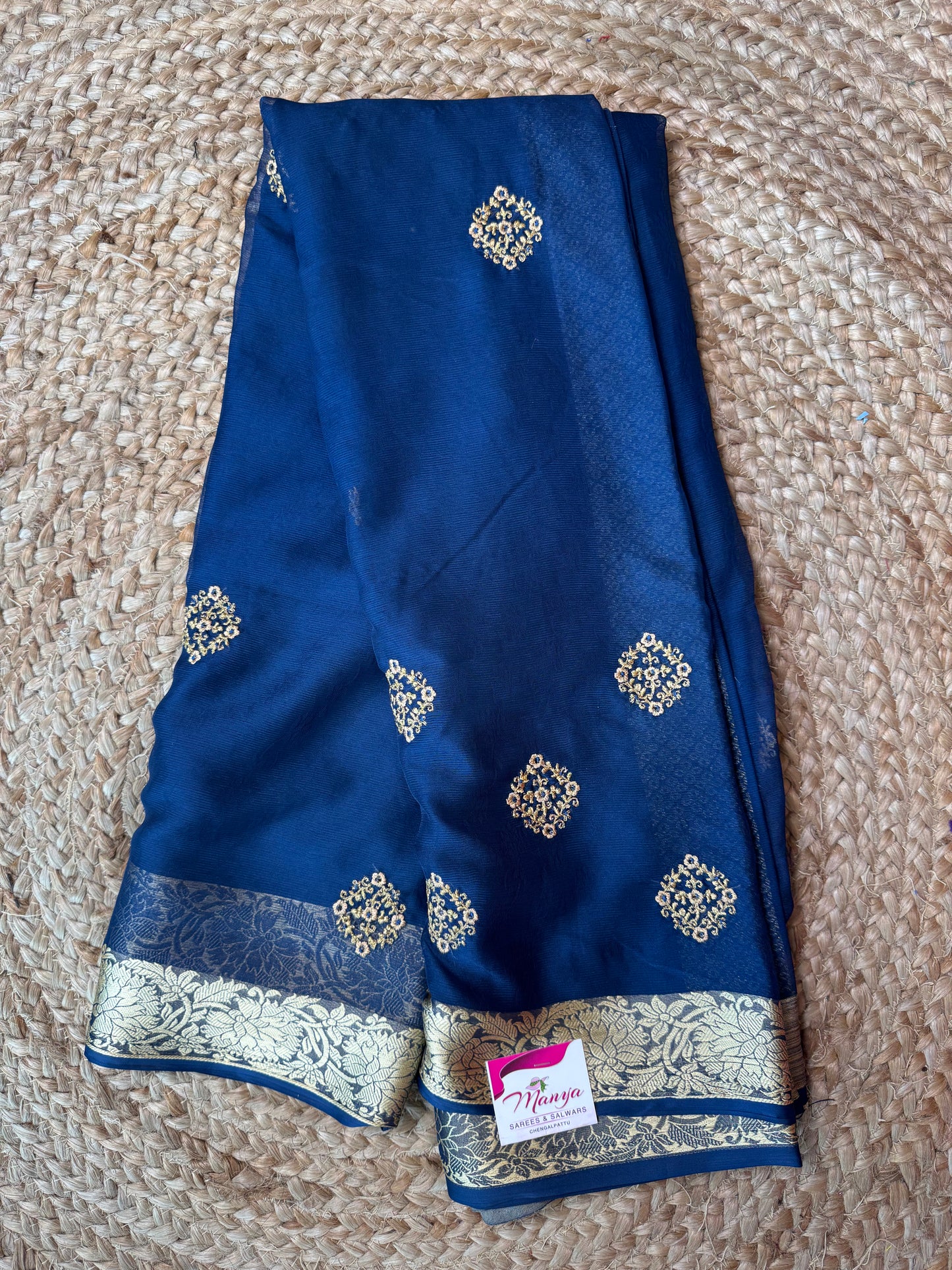 Navy Blue Tissue Saree